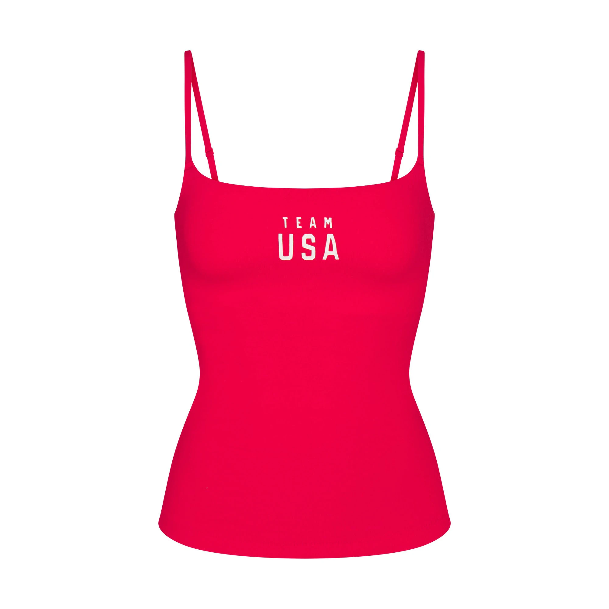 SKIMS FOR TEAM USA COTTON JERSEY PARALYMPIC CAMI | REDFLAT ON A WHITE BACKGROUND | FLT