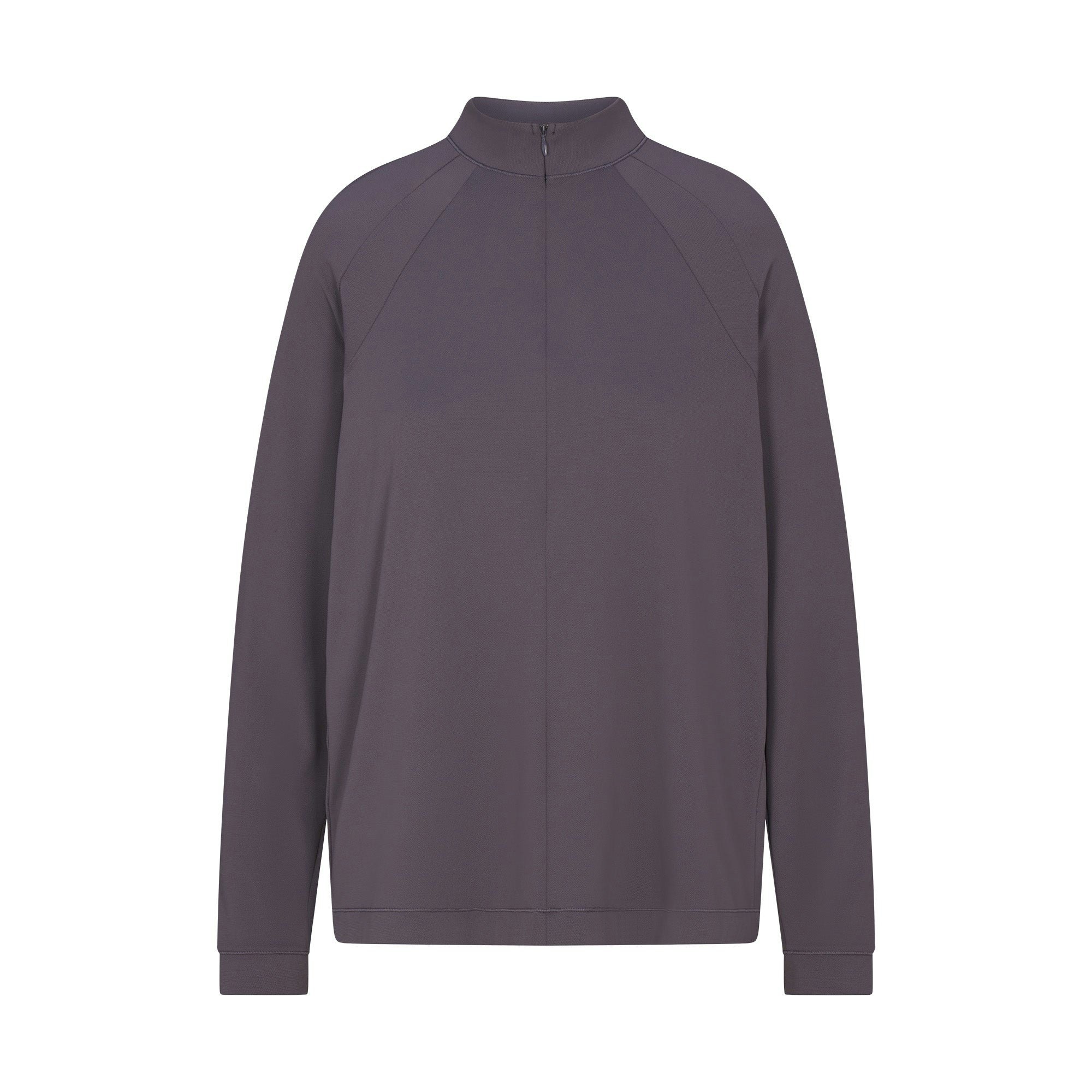 NikeSKIMS AIRY LONG SLEEVE HALF ZIP | RAVEN FLAT ON A WHITE BACKGROUND | FLT