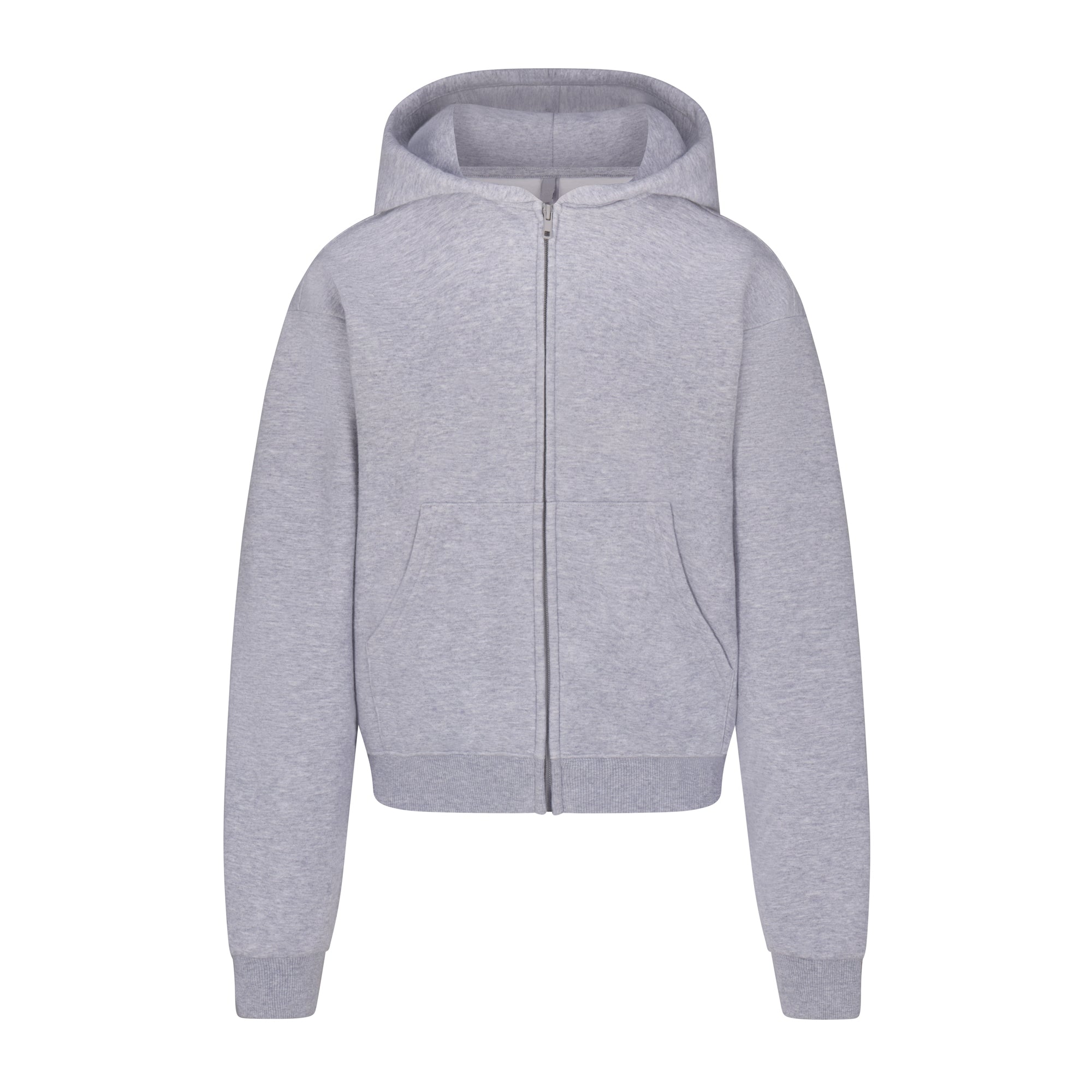 COTTON FLEECE CLASSIC ZIP UP HOODIE HEATHER GREY