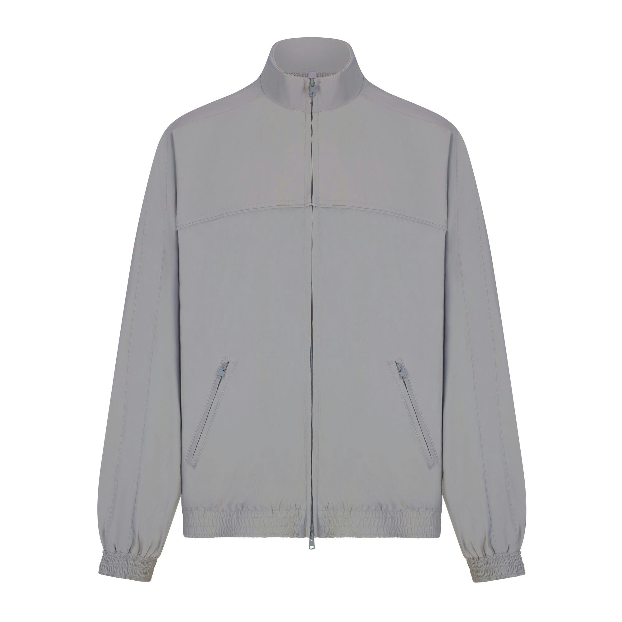 SKIMS TRACK WOVEN NYLON OVERSIZED JACKET | PACIFIC (JACKETS, TOPS) LAYS FLAT ON A WHITE BACKGROUND | FLT