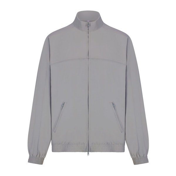 SKIMS TRACK WOVEN NYLON OVERSIZED JACKET | PACIFIC (JACKETS, TOPS) LAYS FLAT ON A WHITE BACKGROUND | FLT
