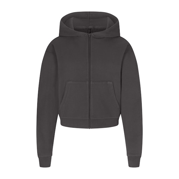 FRENCH TERRY CLASSIC ZIP UP HOODIE | ASH (HOODIES, TOPS) LAYS FLAT ON A WHITE BACKGROUND | FLT