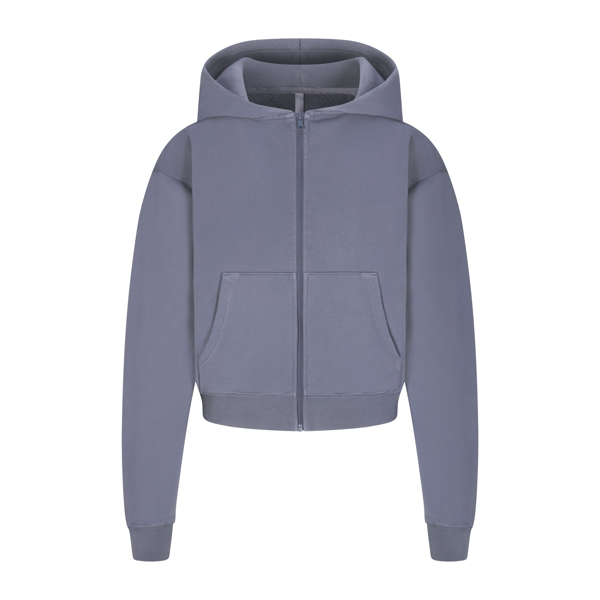 Blue cropped zip up hoodie new arrivals