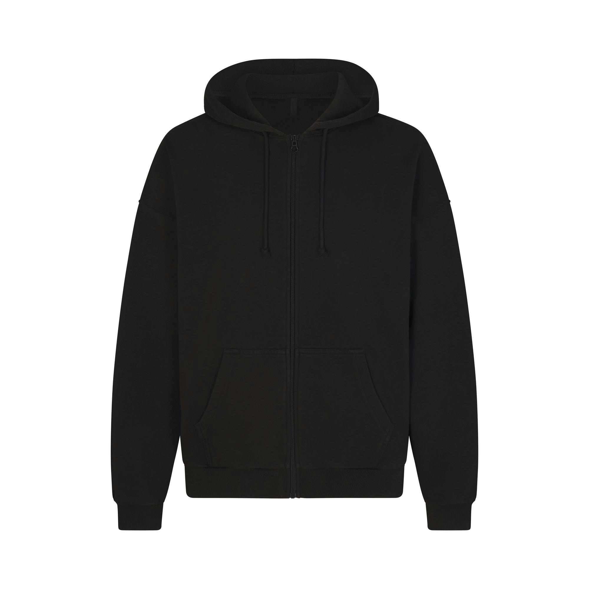 TERRY MENS RELAXED ZIP UP HOODIE | WASHED OBSIDIAN (MENS HOODIES, MENS TOPS) LAYS FLAT ON A WHITE BACKGROUND | FLT