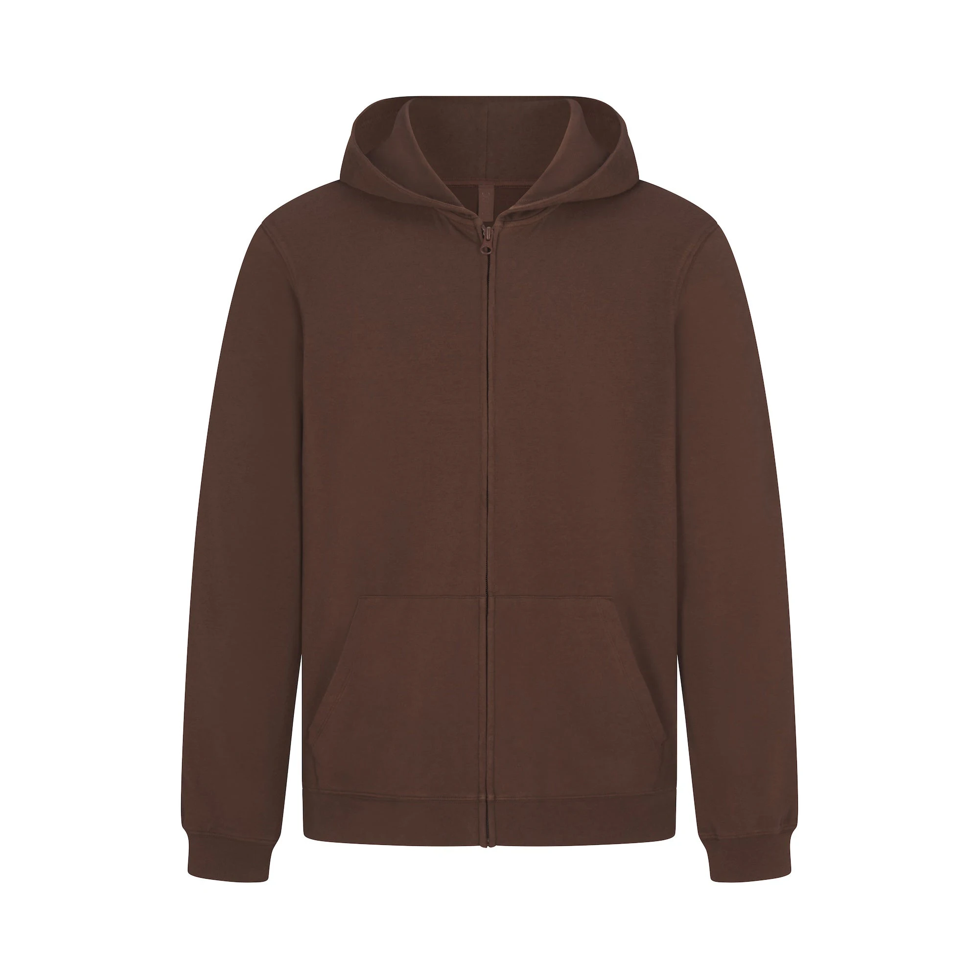 JERSEY LOUNGE MENS ZIP UP HOODIE | MUD (MENS HOODIES) FLAT ON A WHITE BACKGROUND | FLT