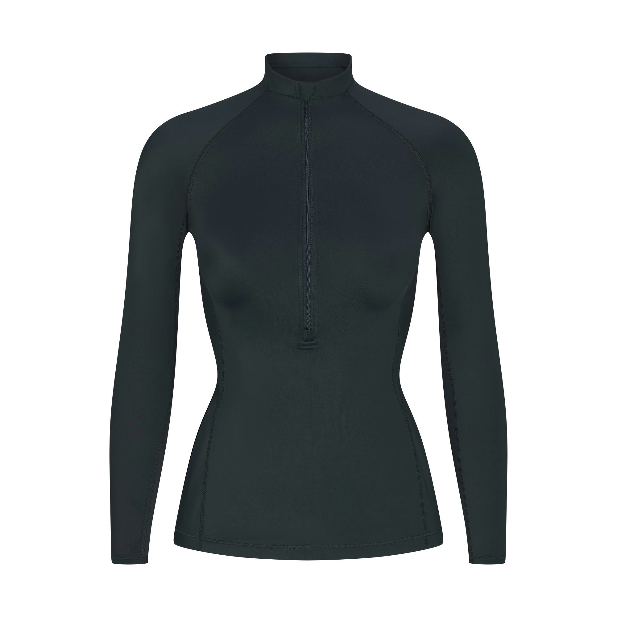 NikeSKIMS SHINE LONG SLEEVE HALF ZIP | DARK TEAL FLAT ON A WHITE BACKGROUND | FLT