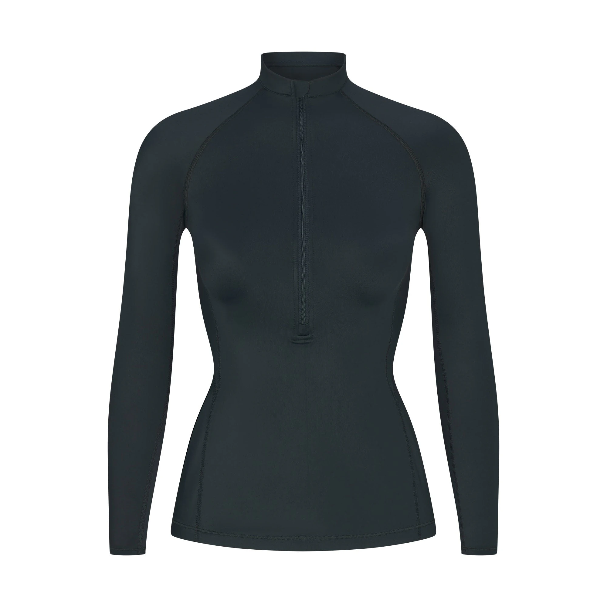 NikeSKIMS SHINE LONG SLEEVE HALF ZIP | DARK TEAL FLAT ON A WHITE BACKGROUND | FLT