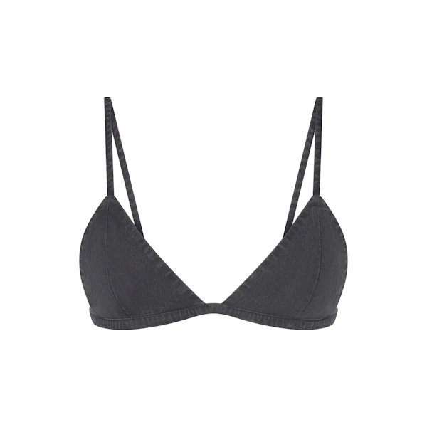 WOVEN LOUNGE TRIANGLE BRALETTE | ASH FLAT ON A WHITE BACKGROUND | FLT