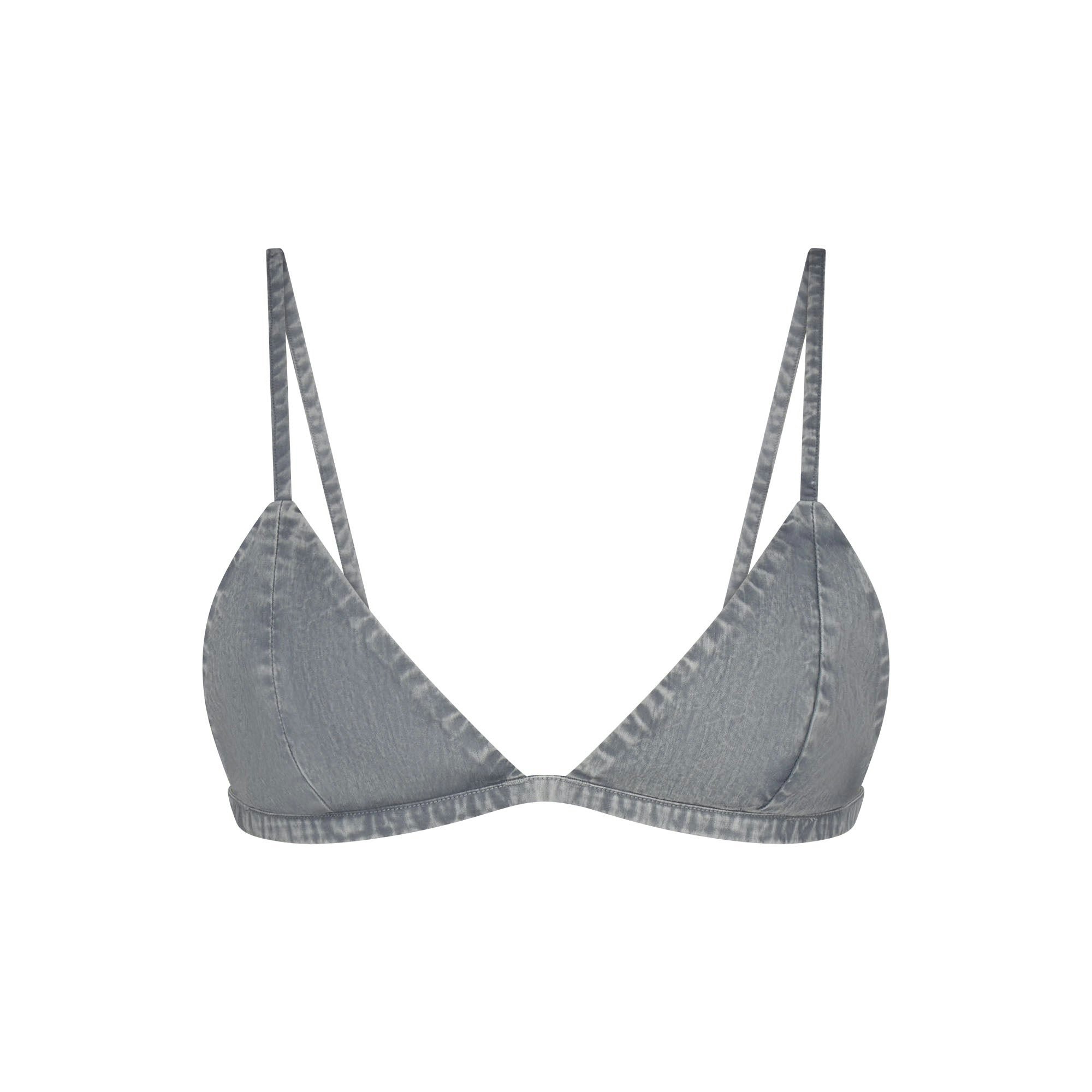 WOVEN LOUNGE TRIANGLE BRALETTE | PACIFIC FLAT ON A WHITE BACKGROUND | FLT