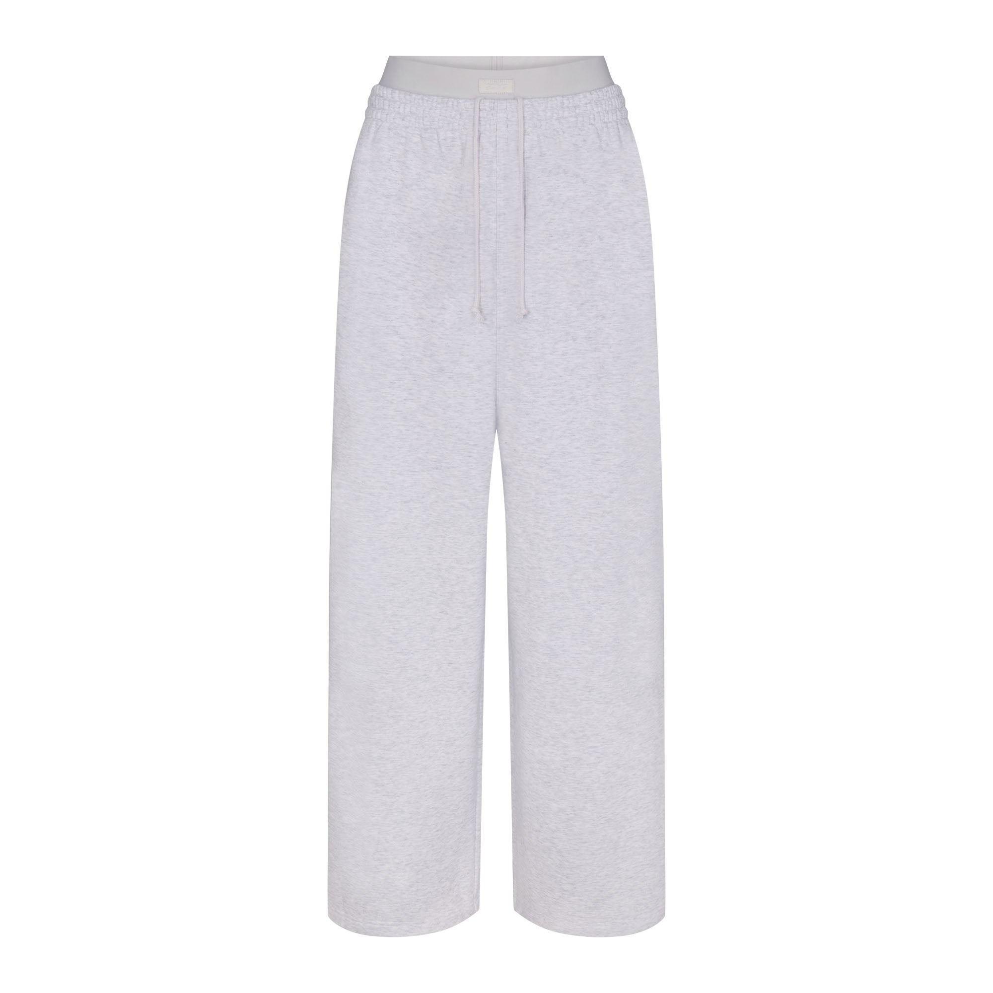 COTTON FLEECE OVERSIZED DOUBLE WAISTBAND PANT | LIGHT HEATHER GREY (PANTS, BOTTOMS) FLAT ON A WHITE BACKGROUND | FLT