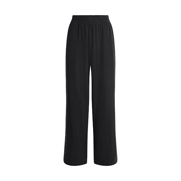 COTTON JERSEY WIDE LEG PANT | SOOT FLAT ON A WHITE BACKGROUND | FLT