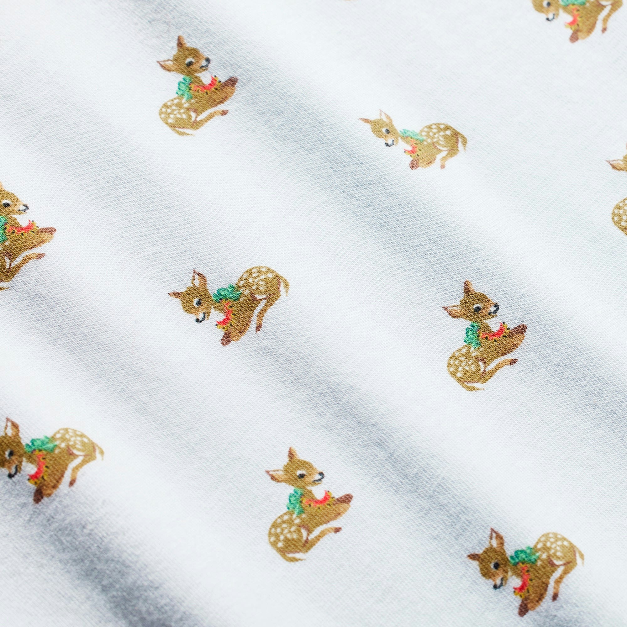 BOYFRIEND LONG SLEEVE T-SHIRT AND LOOSE PANT SET | ZEN BLUE BABY DEER PRINT ADDITIONAL FABRIC DETAILS | about this fabric