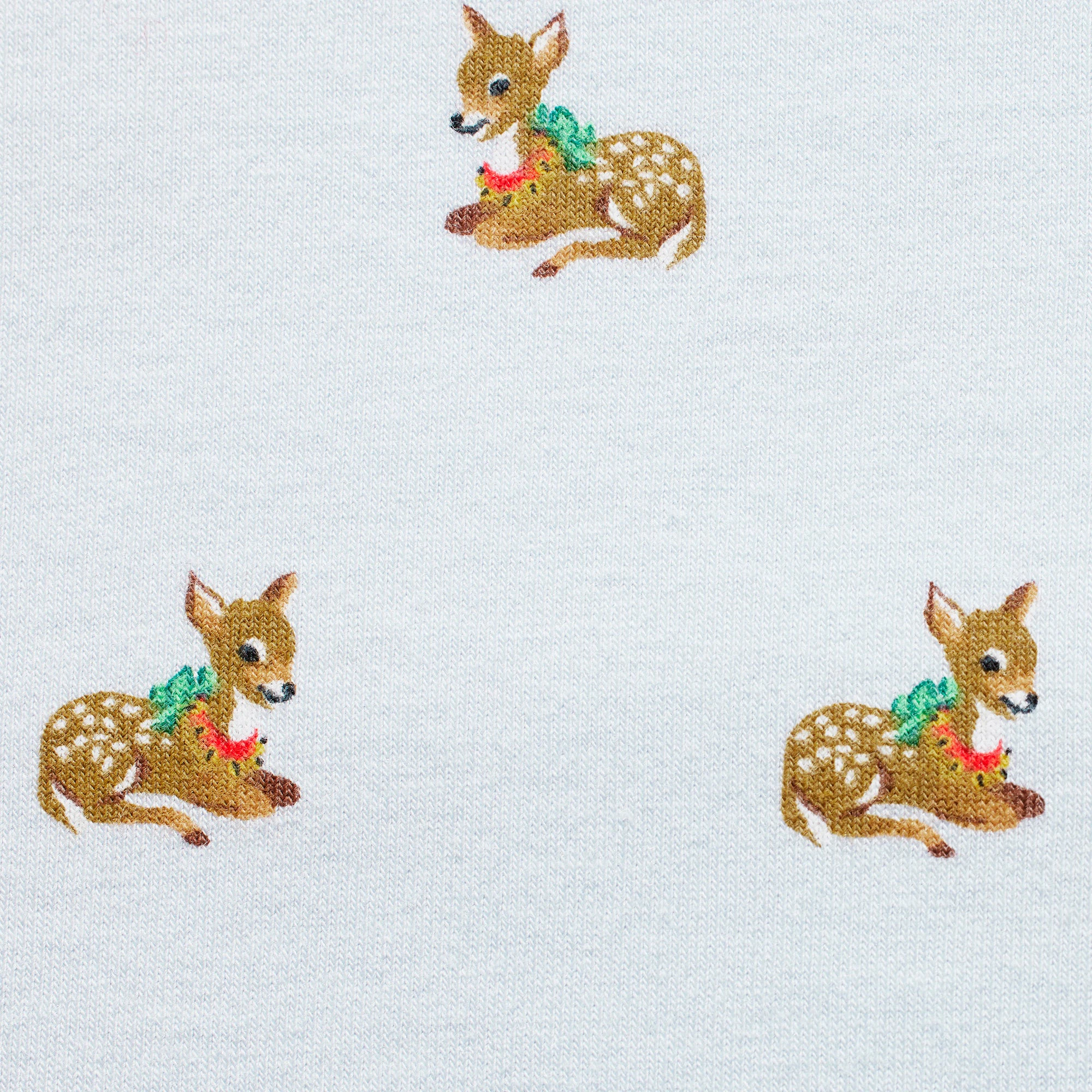 BOYFRIEND LONG SLEEVE T-SHIRT AND SHORT BOXER SET | ZEN BLUE BABY DEER PRINT ADDITIONAL FABRIC DETAILS | about this fabric