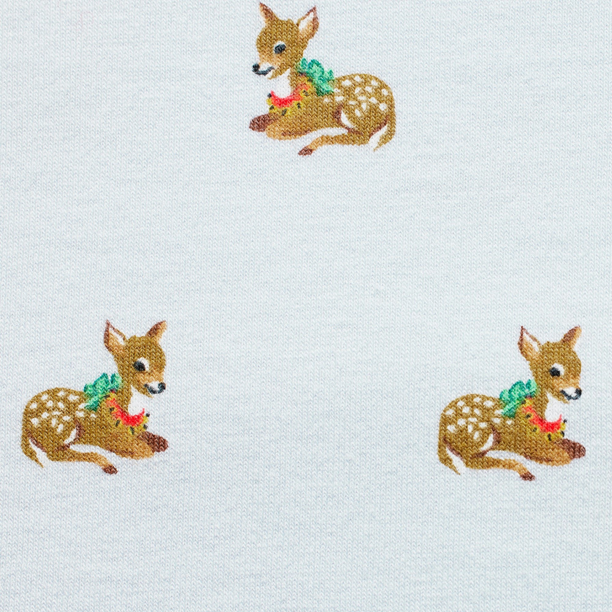 BOYFRIEND LONG SLEEVE T-SHIRT AND SHORT BOXER SET | ZEN BLUE BABY DEER PRINT ADDITIONAL FABRIC DETAILS | about this fabric