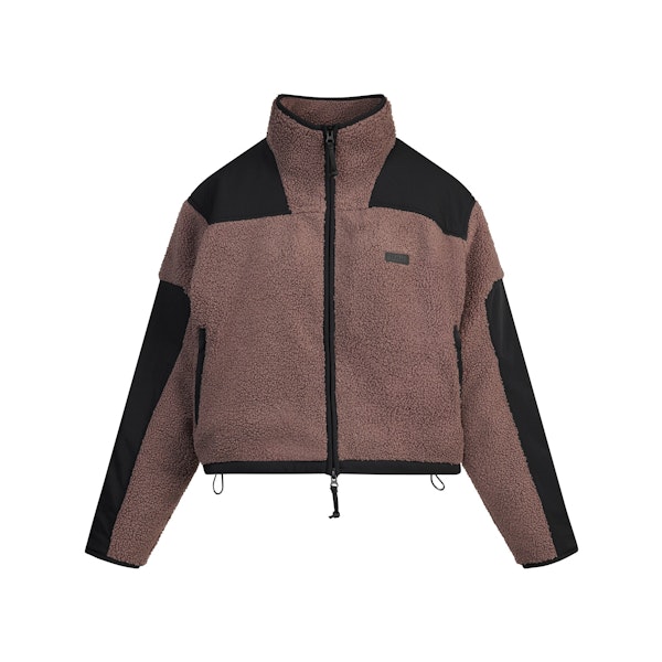 TEDDY BOXY ZIP UP JACKET | UMBER FLAT ON A WHITE BACKGROUND | FLT