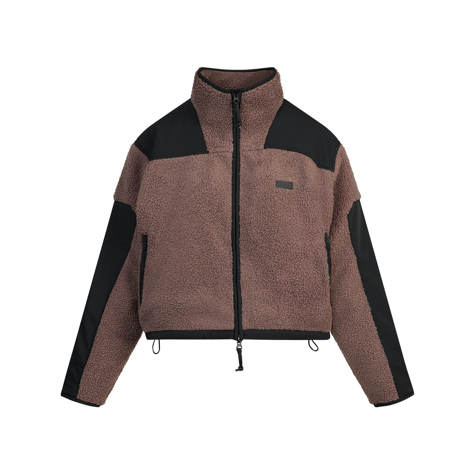 TEDDY BOXY ZIP UP JACKET | UMBER FLAT ON A WHITE BACKGROUND | FLT