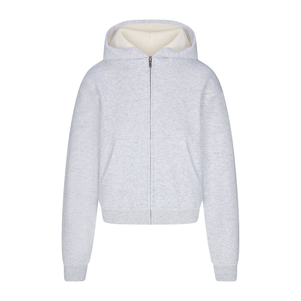 COTTON FLEECE CLASSIC ZIP UP HOODIE LIGHT HEATHER GREY