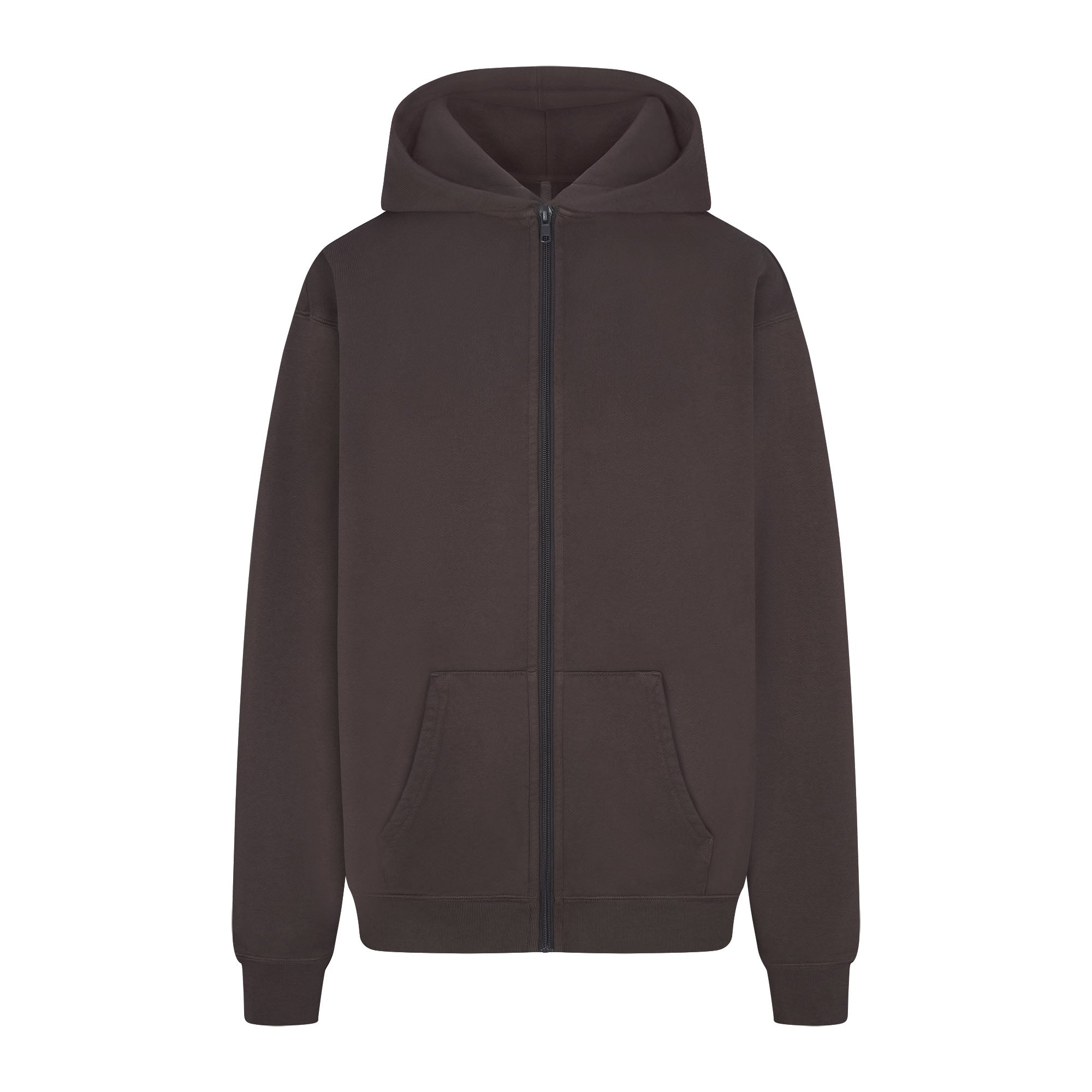 FRENCH TERRY OVERSIZED ZIP UP HOODIE IRON