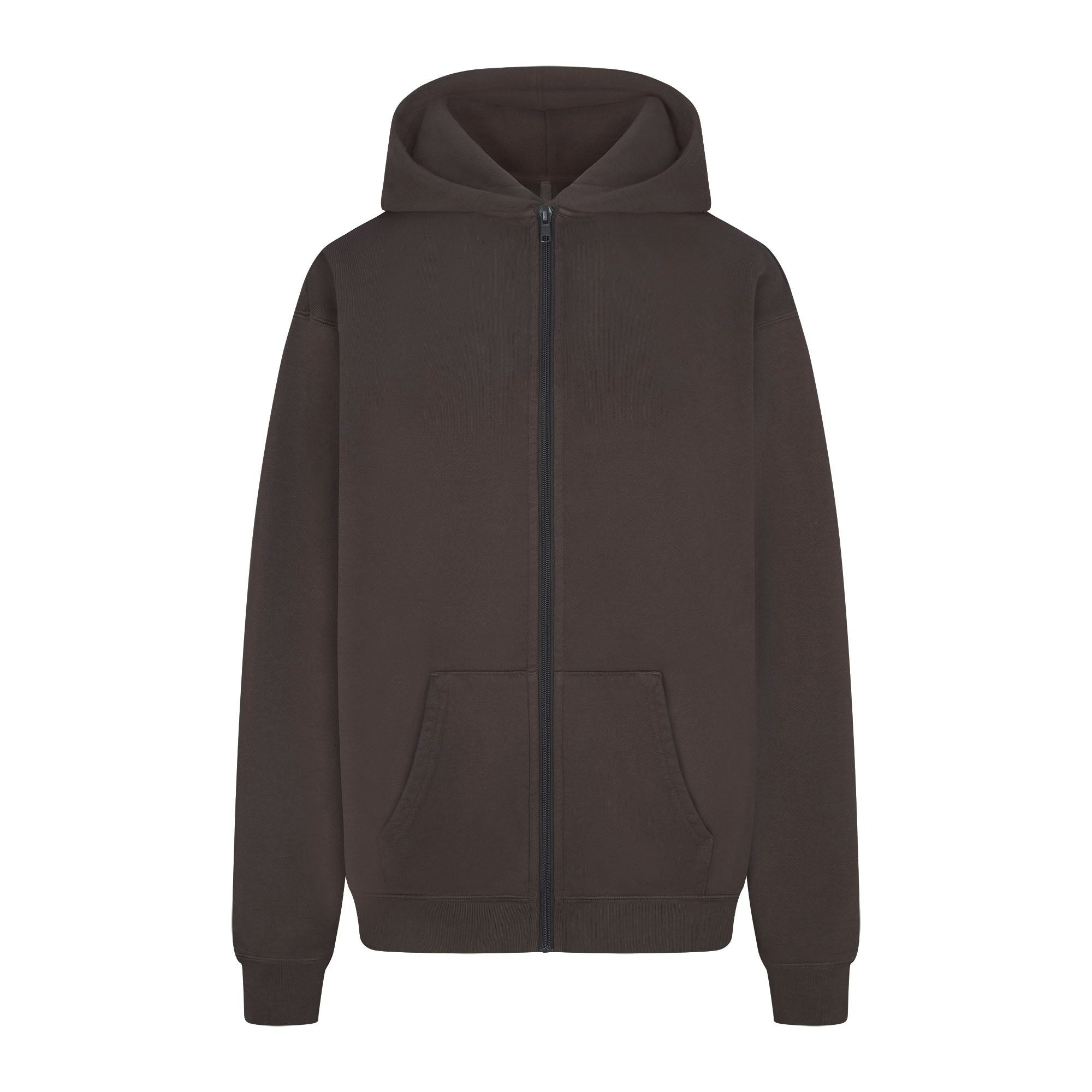 FRENCH TERRY OVERSIZED ZIP UP HOODIE IRON