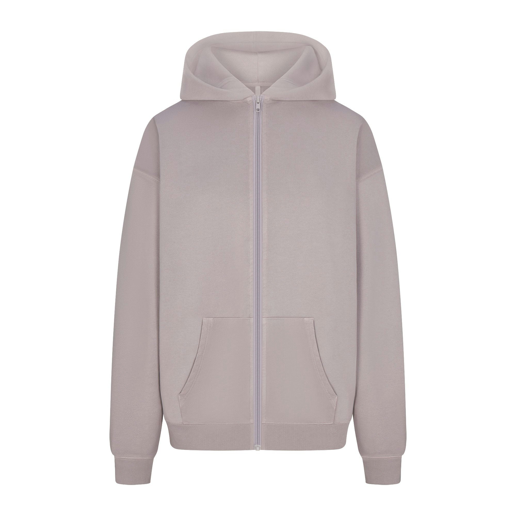 FRENCH TERRY OVERSIZED ZIP UP HOODIE OYSTER