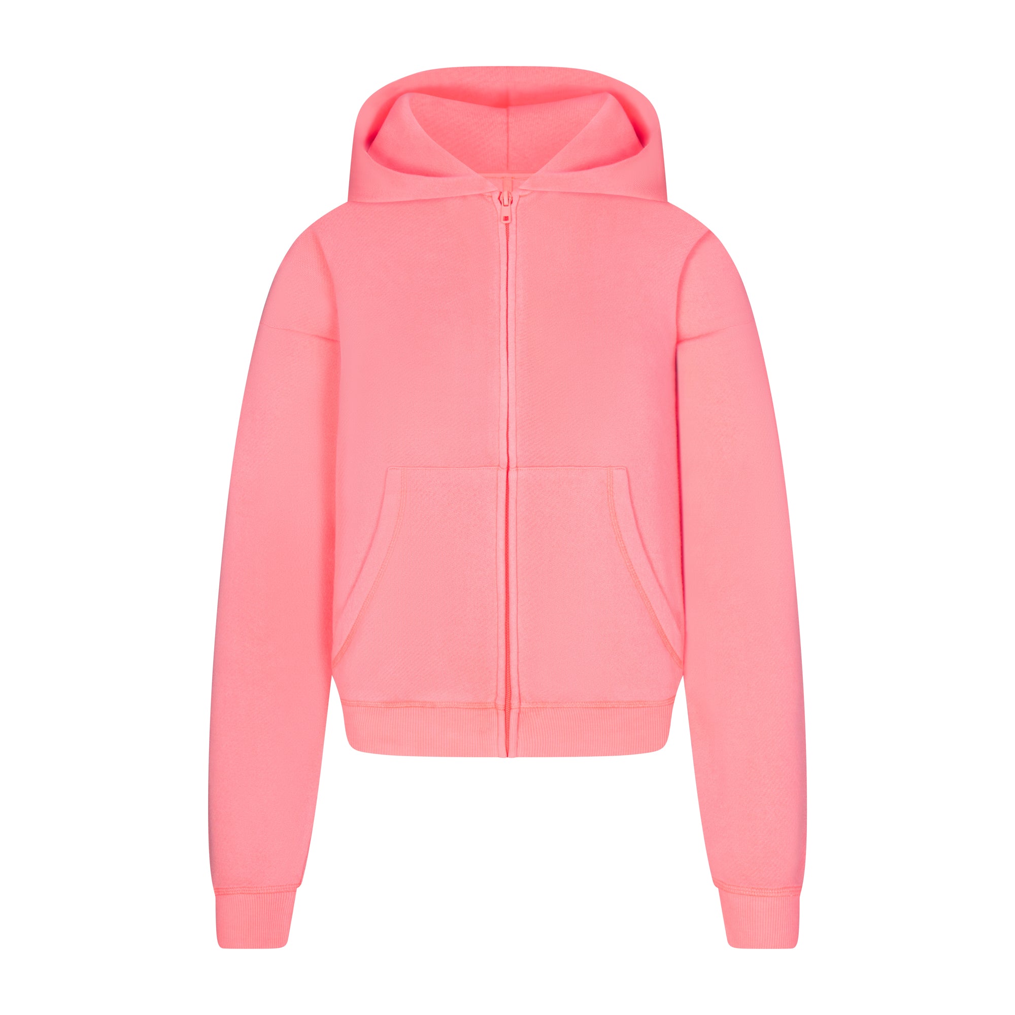 MODAL FRENCH TERRY CLASSIC ZIP UP HOODIE CORAL