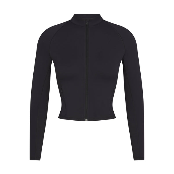 NikeSKIMS MATTE ZIP FRONT TOP | OBSIDIAN | SKIMS