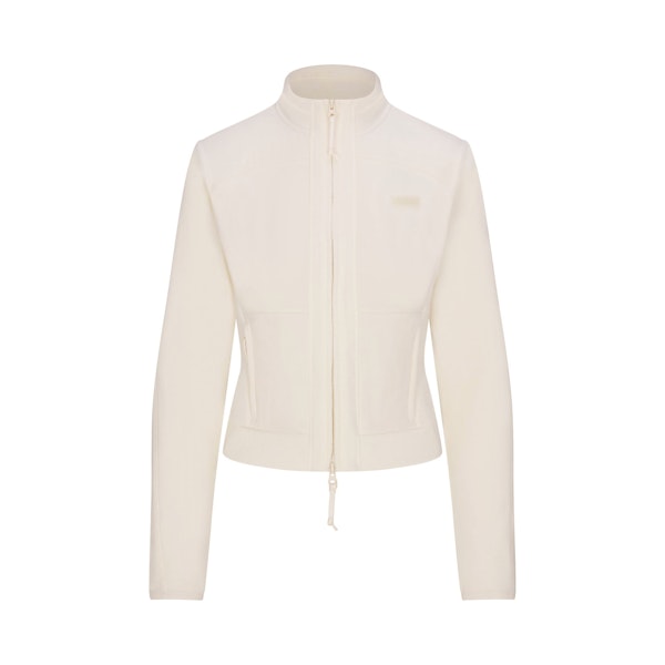 FLEECE LOUNGE FITTED JACKET | ECRU FLAT ON A WHITE BACKGROUND | FLT
