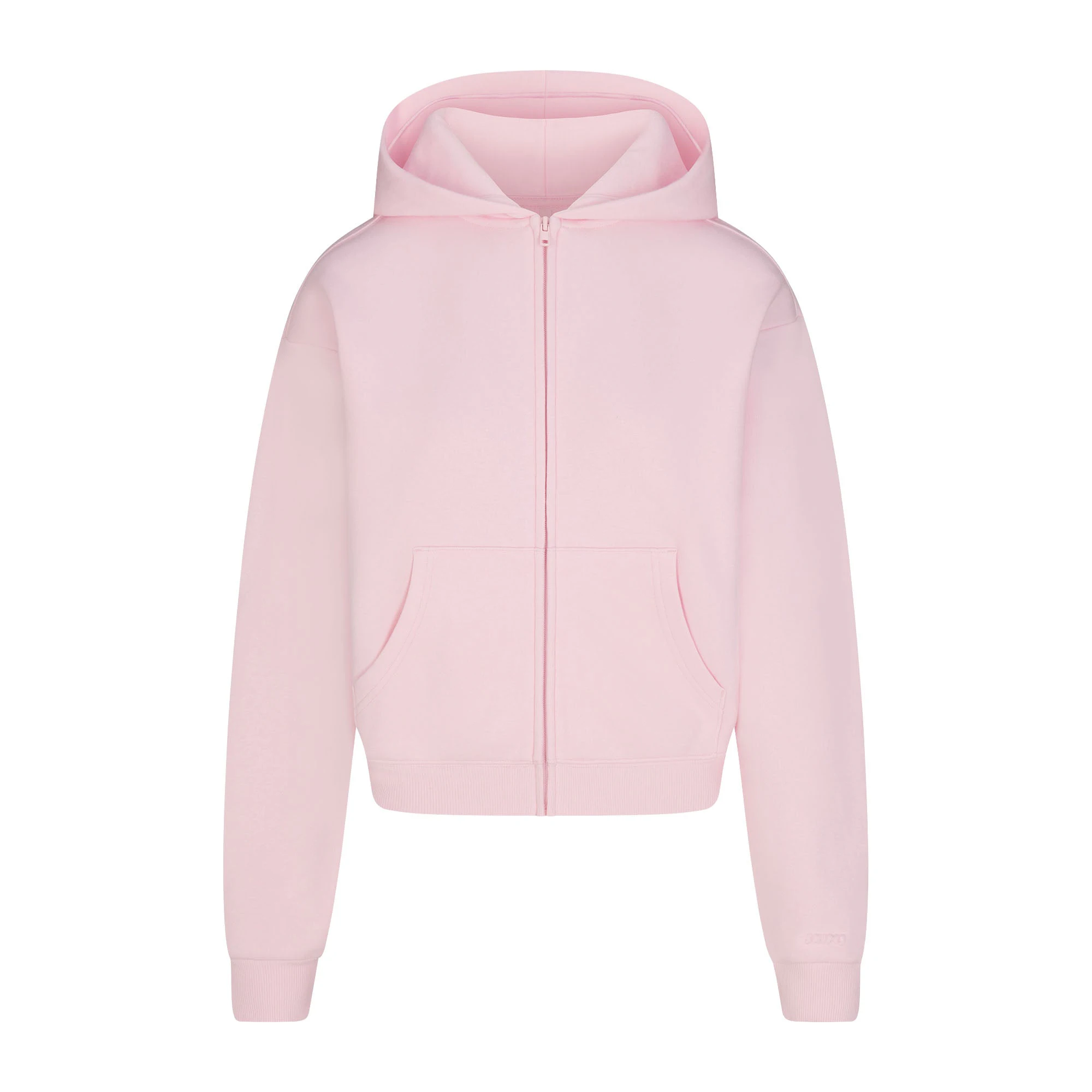 COTTON FLEECE CLASSIC ZIP UP HOODIE | CHERRY BLOSSOM & LAYS FLAT ON A WHITE BACKGROUND | FLT