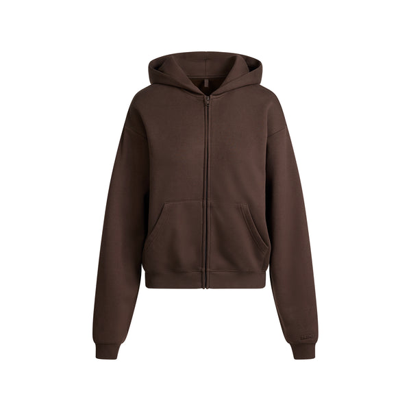 Fleece Hoodie Amazon Brown Zip Up COTTON FLEECE CROPPED ZIP UP