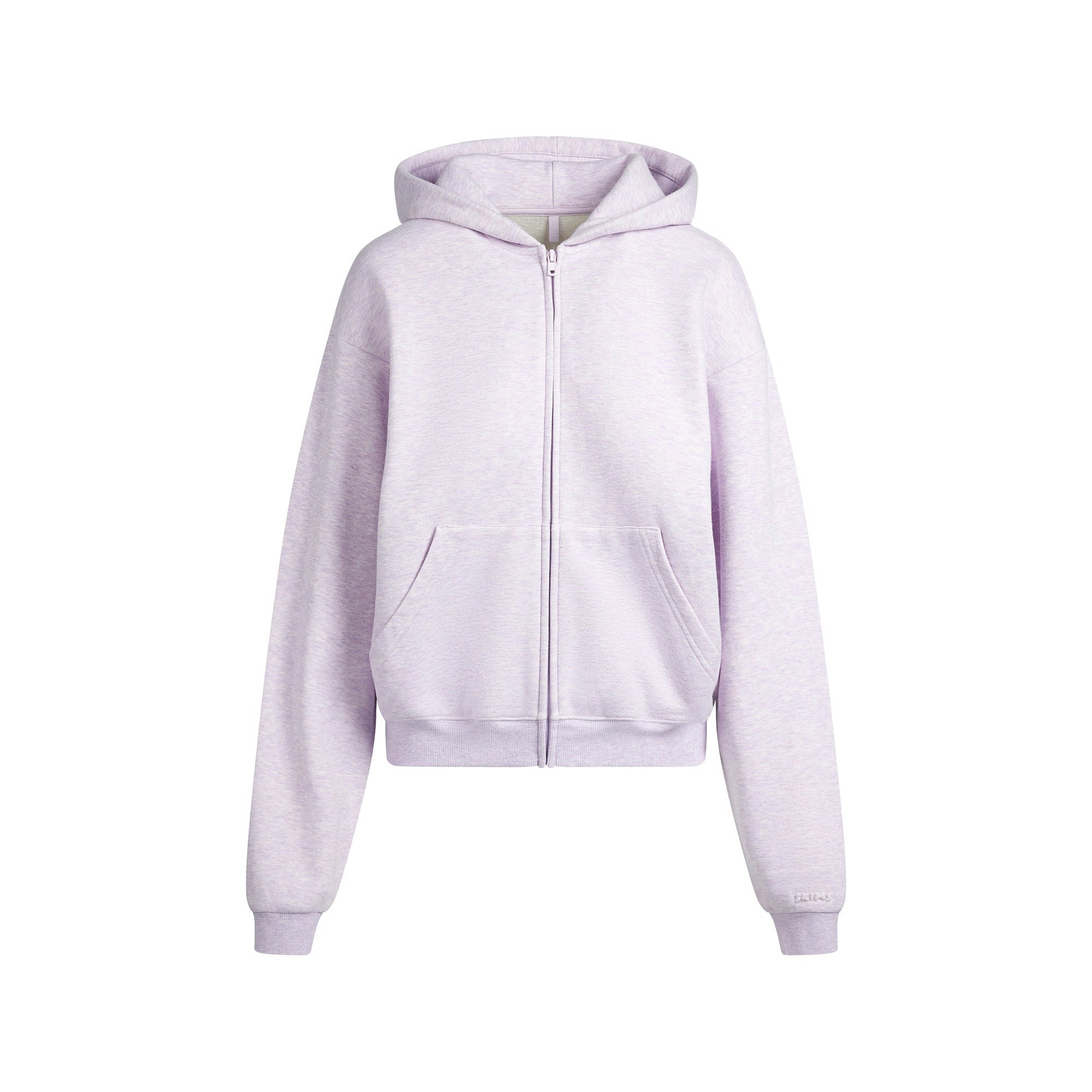 COTTON FLEECE CLASSIC ZIP UP HOODIE | PURPLE HEATHER FLAT ON A WHITE BACKGROUND @ | FLT