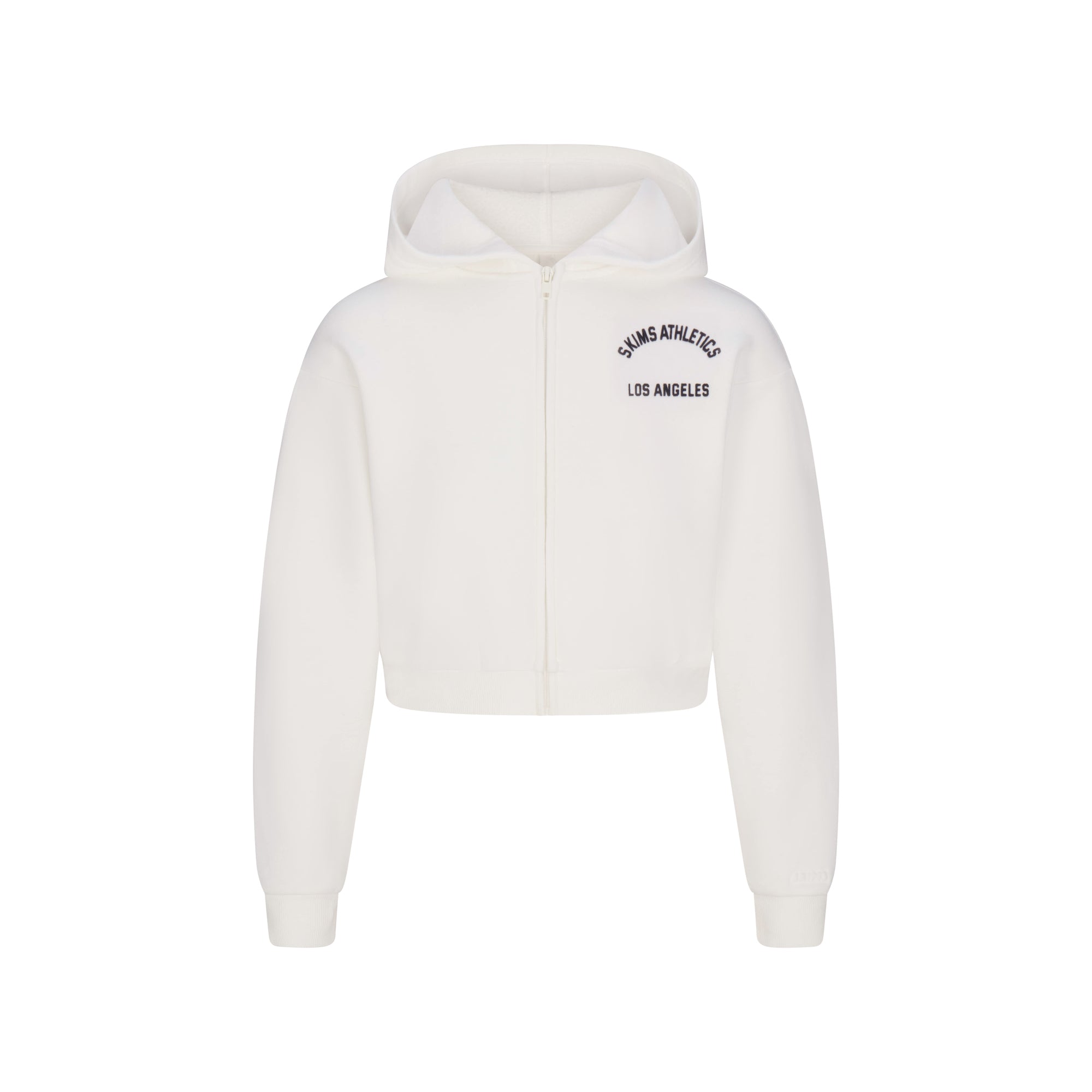 COTTON FLEECE SHRUNKEN ZIP UP HOODIE | MARBLE GRAPHIC | XXS