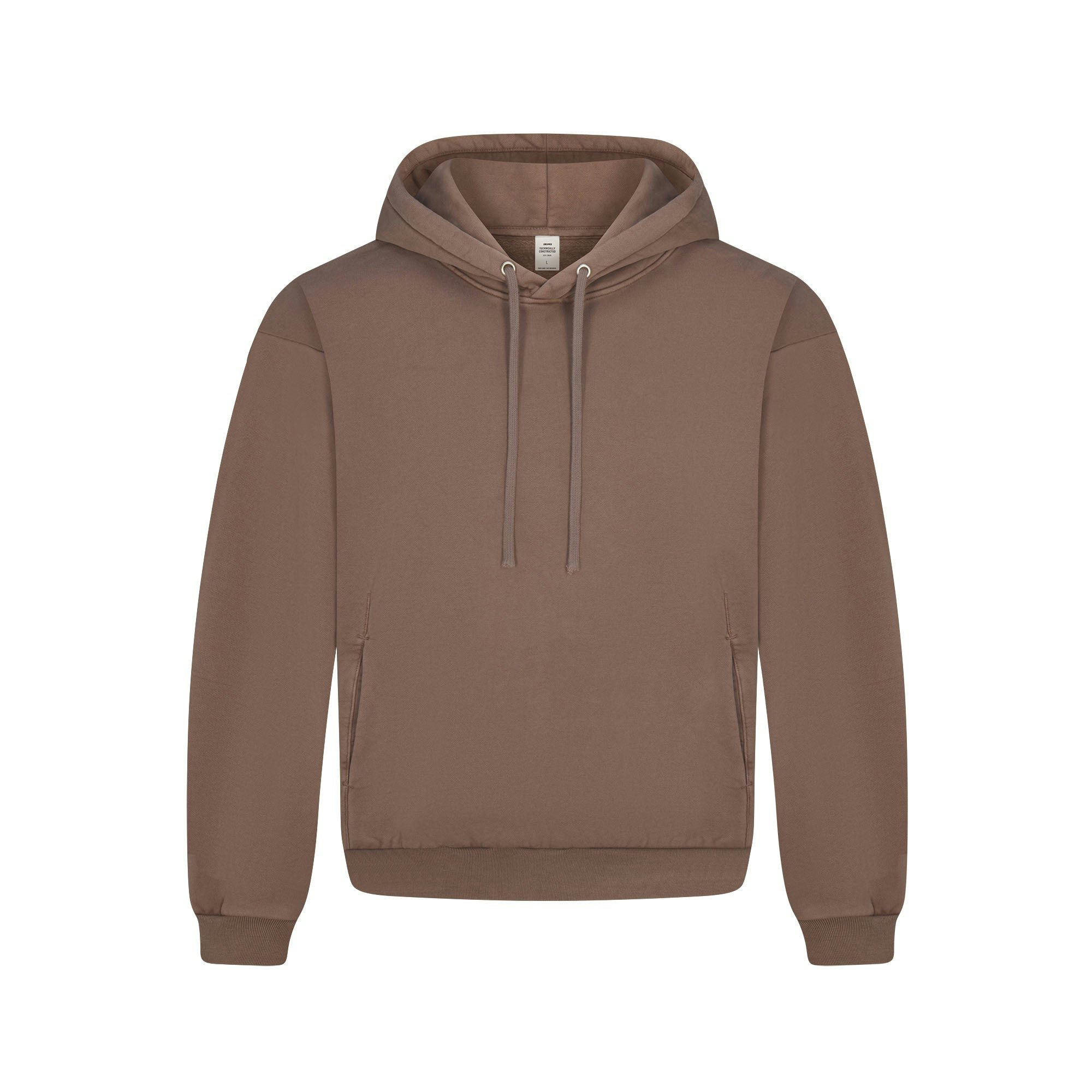 HEAVYWEIGHT FLEECE MENS HOODIE | TRUFFLE FLAT ON A WHITE BACKGROUND | FLT