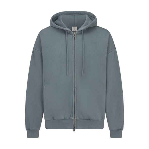 HEAVYWEIGHT FLEECE MENS ZIP UP HOODIE | KYANITE FLAT ON A WHITE BACKGROUND | FLT