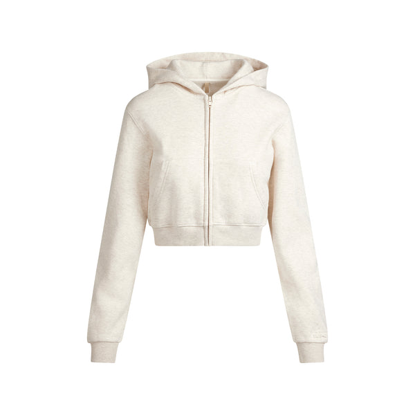 COTTON JERSEY ZIP UP HOODIE | SPEARMINT