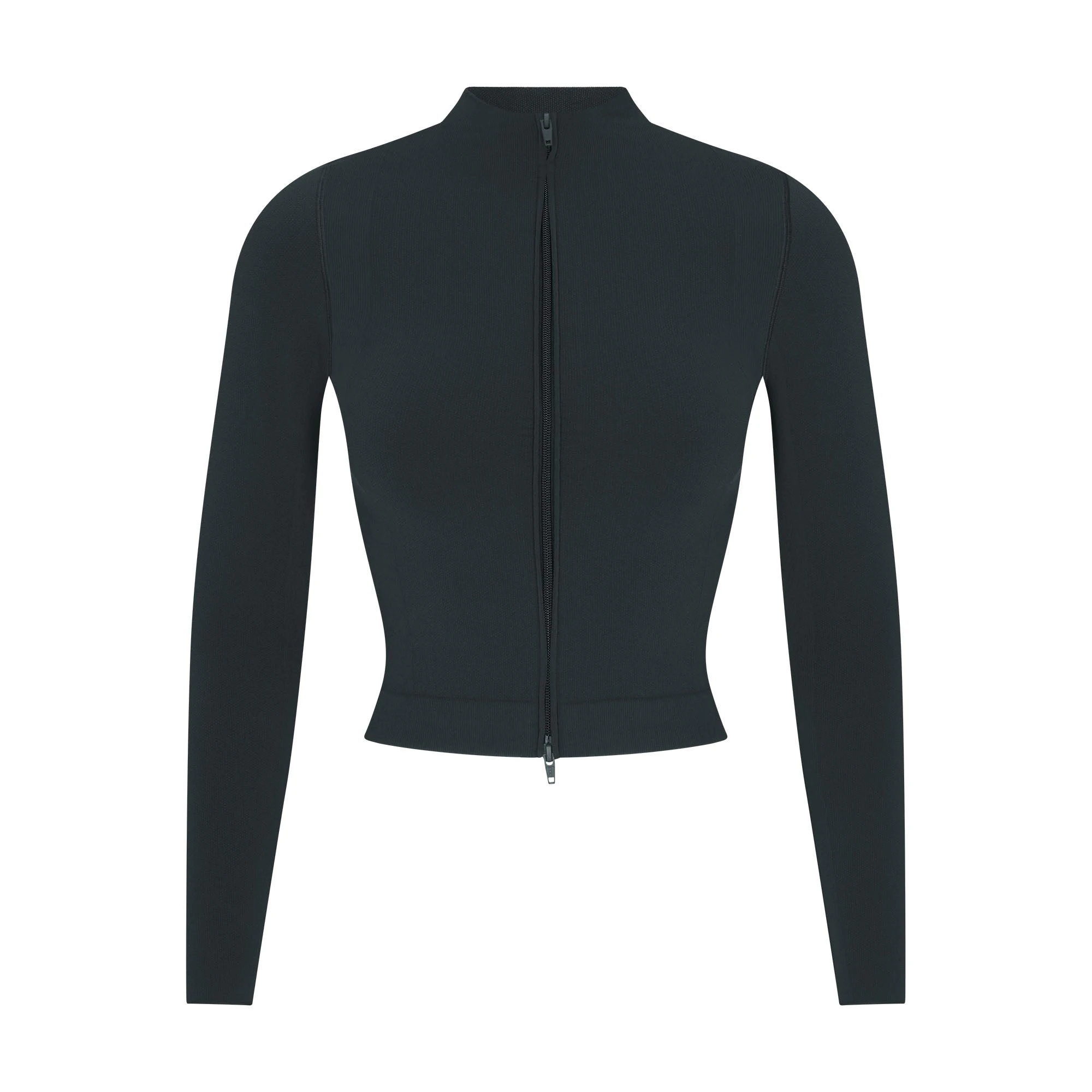 NikeSKIMS VINTAGE SEAMLESS FULL ZIP JACKET | DARK TEAL FLAT ON A WHITE BACKGROUND | FLT
