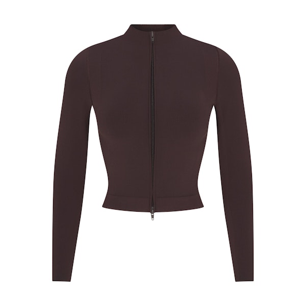 NikeSKIMS VINTAGE SEAMLESS FULL ZIP JACKET | PHOENIX FLAT ON A WHITE BACKGROUND | FLT