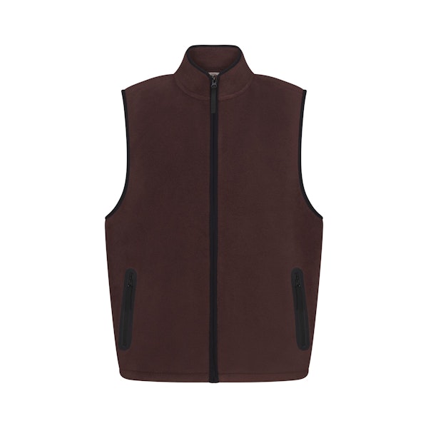 ARCTIC FLEECE MENS VEST | ESPRESSO FLAT ON A WHITE BACKGROUND | FLT
