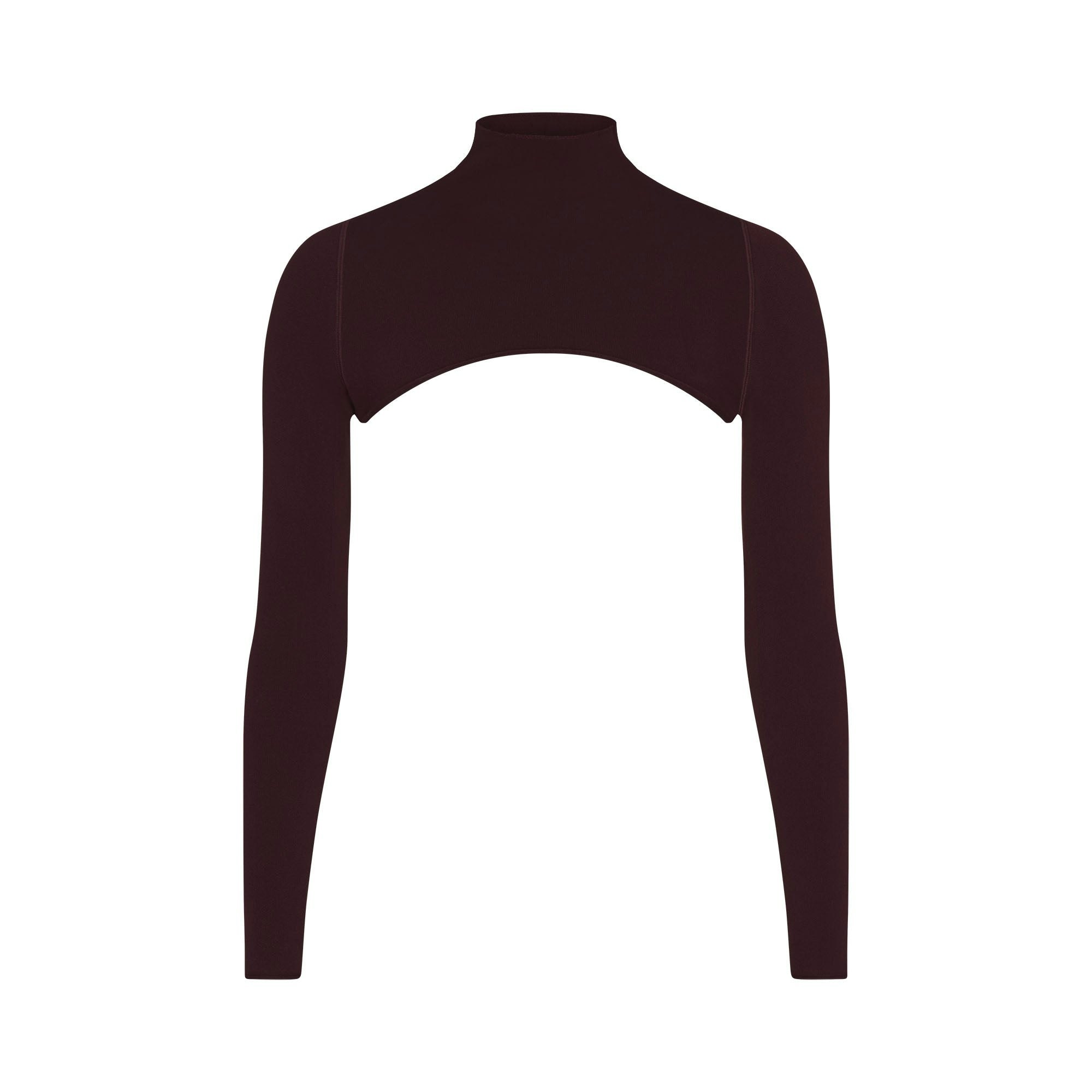 NikeSKIMS VINTAGE SEAMLESS SHRUG | CURRANT FLAT ON A WHITE BACKGROUND | FLT