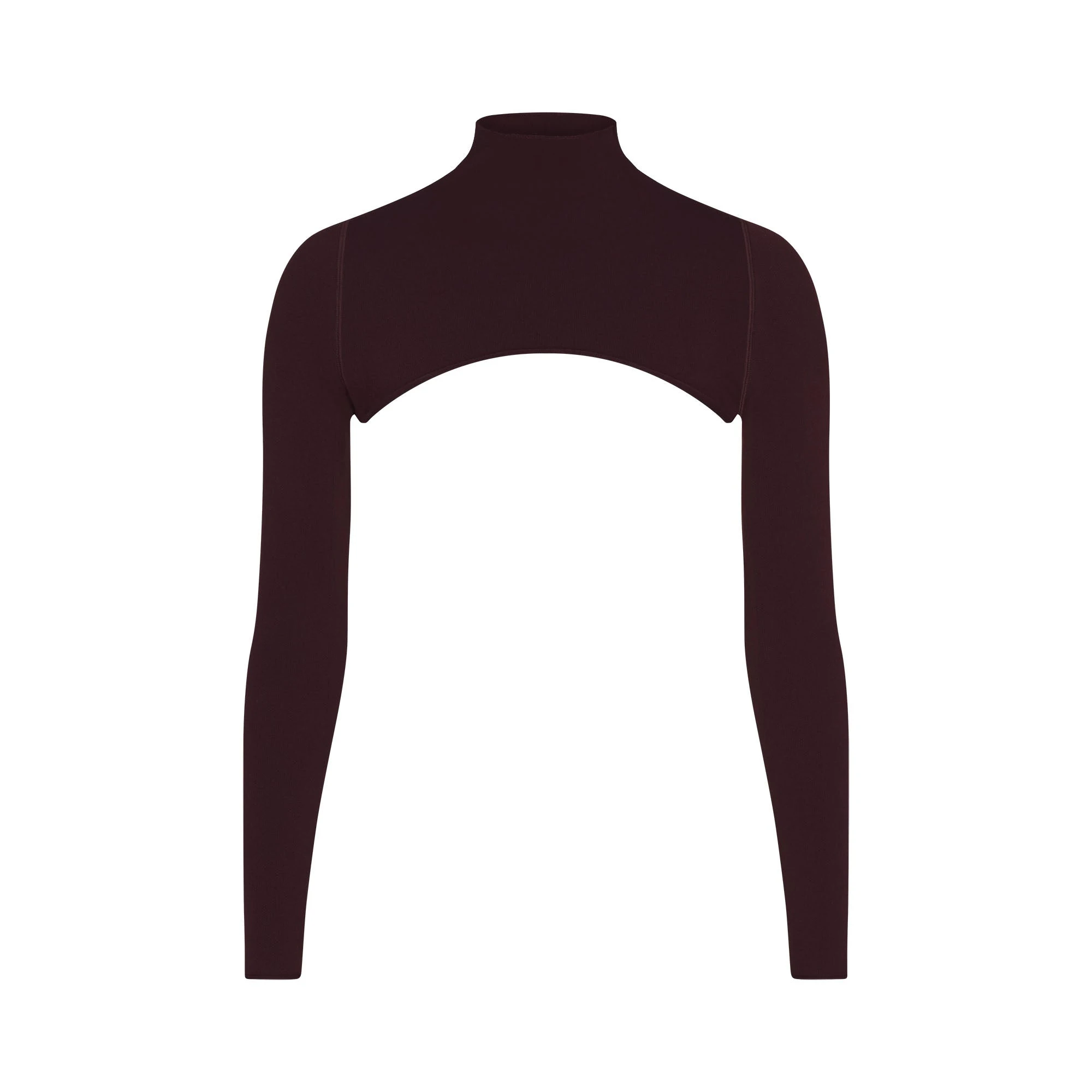 NikeSKIMS VINTAGE SEAMLESS SHRUG | CURRANT FLAT ON A WHITE BACKGROUND | FLT