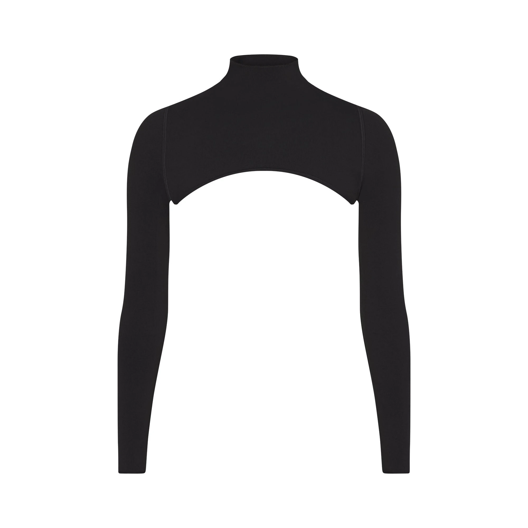 NikeSKIMS VINTAGE SEAMLESS SHRUG | OBSIDIAN FLAT ON A WHITE BACKGROUND | FLT