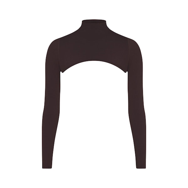 NikeSKIMS VINTAGE SEAMLESS SHRUG | PHOENIX FLAT ON A WHITE BACKGROUND | FLT