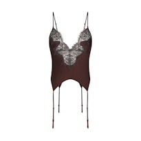 SILK LACE GARTER CAMI AND SHORT SET