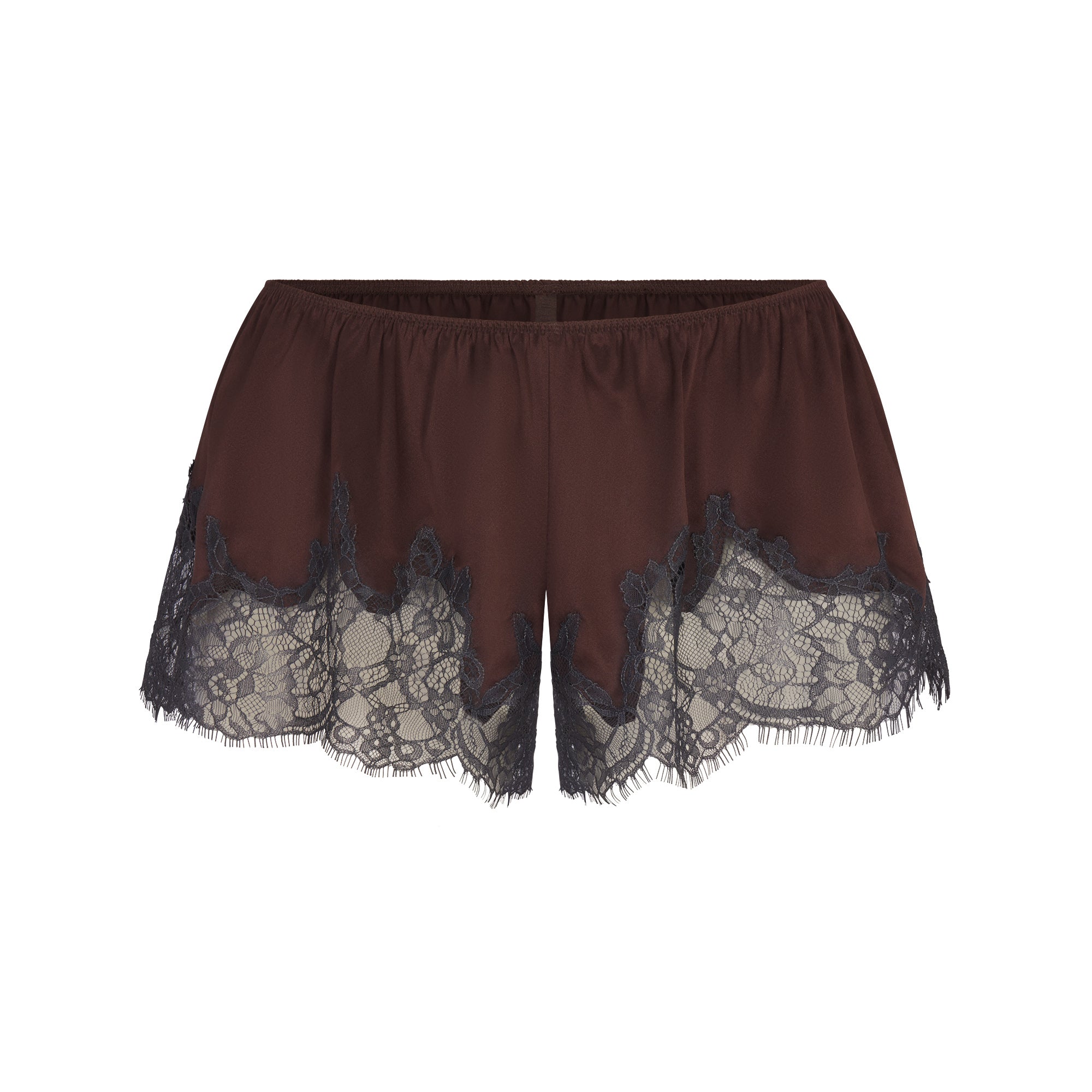 SILK LACE GARTER CAMI AND SHORT SET | ESPRESSO CONTRAST | SKIMS