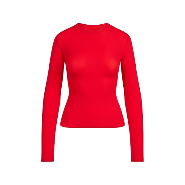 FITS EVERYBODY LONG SLEEVE T-SHIRT | CHERRY FLAT ON A WHITE BACKGROUND | FLT