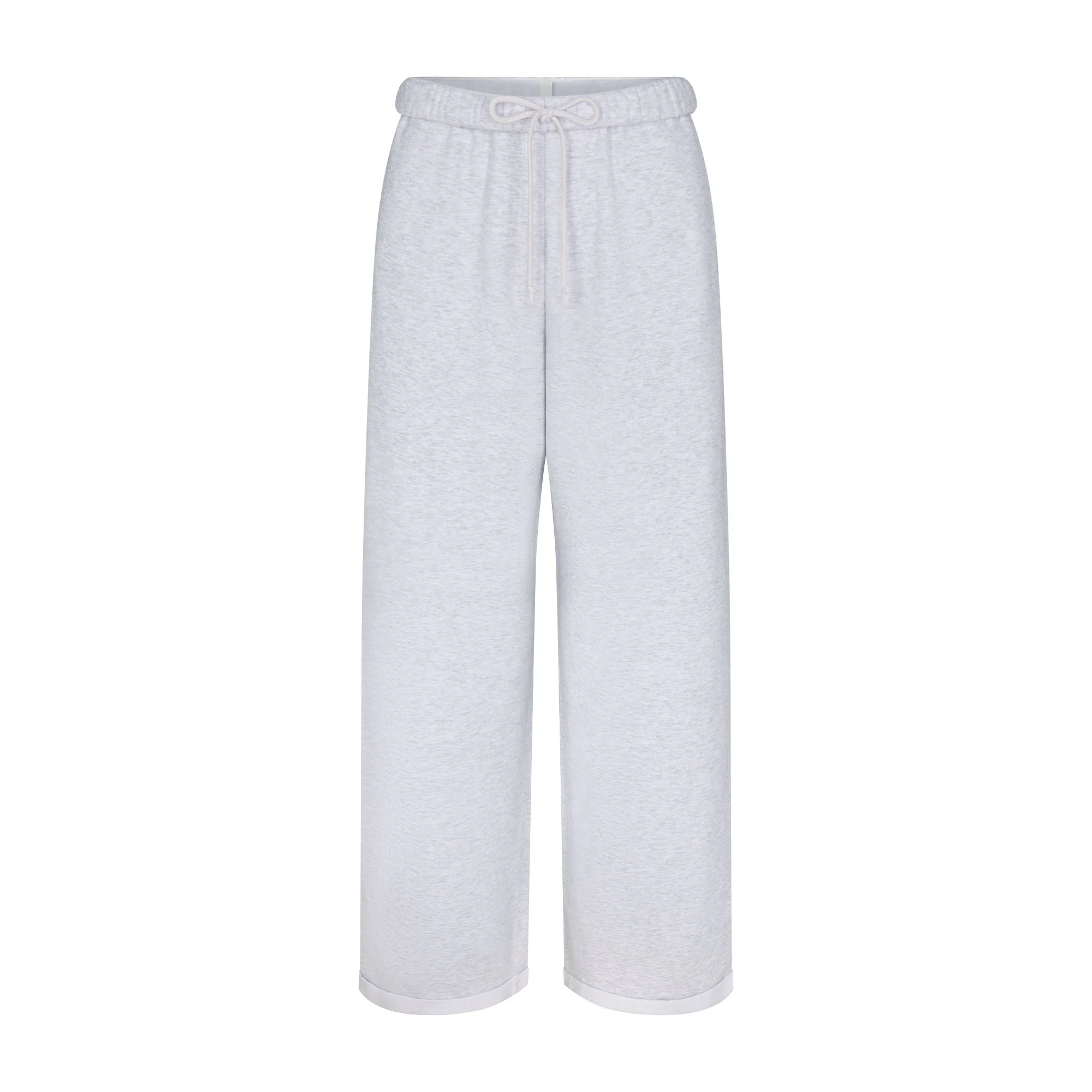COTTON FLEECE CLASSIC STRAIGHT LEG PANT | LIGHT HEATHER GREY (PANTS, BOTTOMS) LAYS FLAT ON A WHITE BACKGROUND | FLT