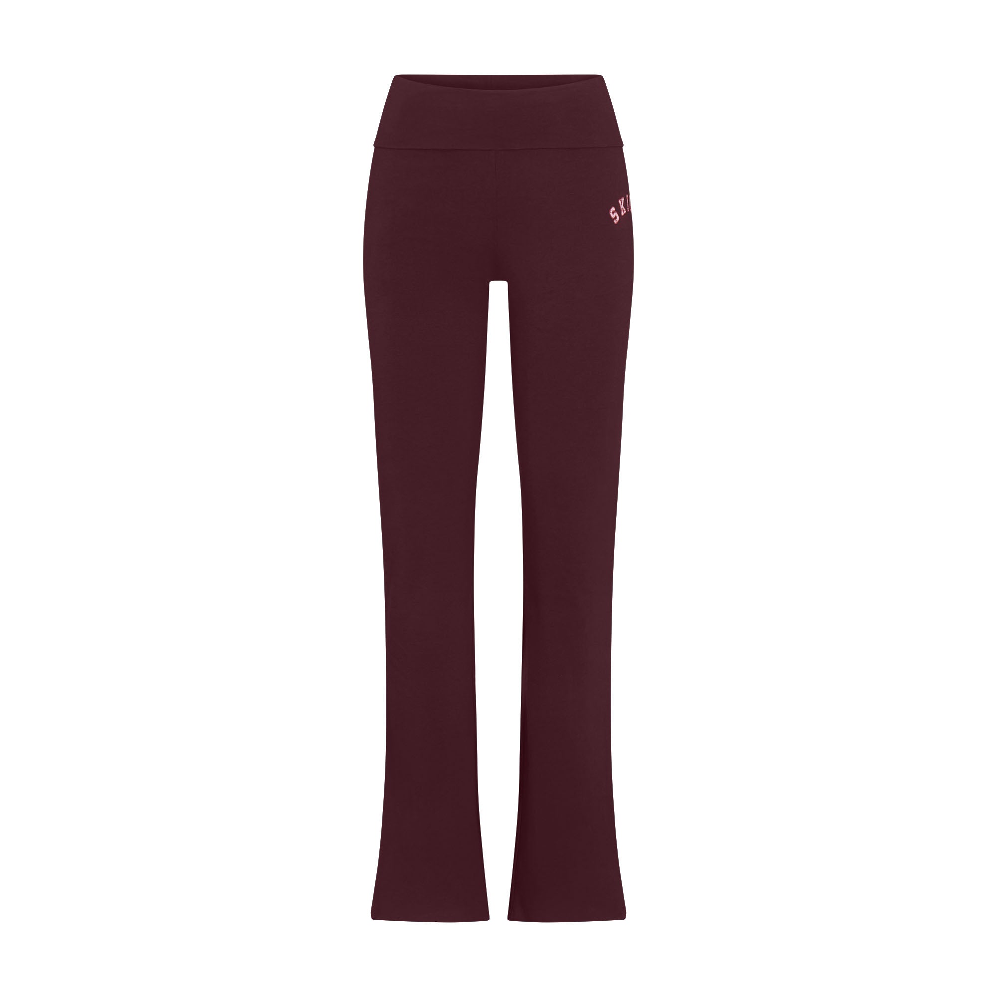 COTTON JERSEY LOGO FOLDOVER PANT | CURRANT & LAYS FLAT ON A WHITE BACKGROUND | FLT