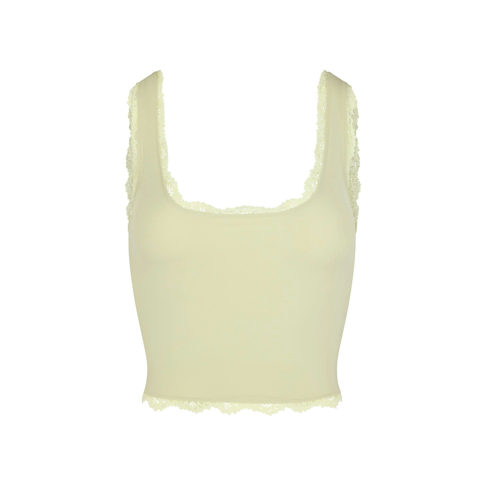 FITS EVERYBODY LACE TANK | SAGE (TANKS, TOPS) FLAT ON A WHITE BACKGROUND | FLT