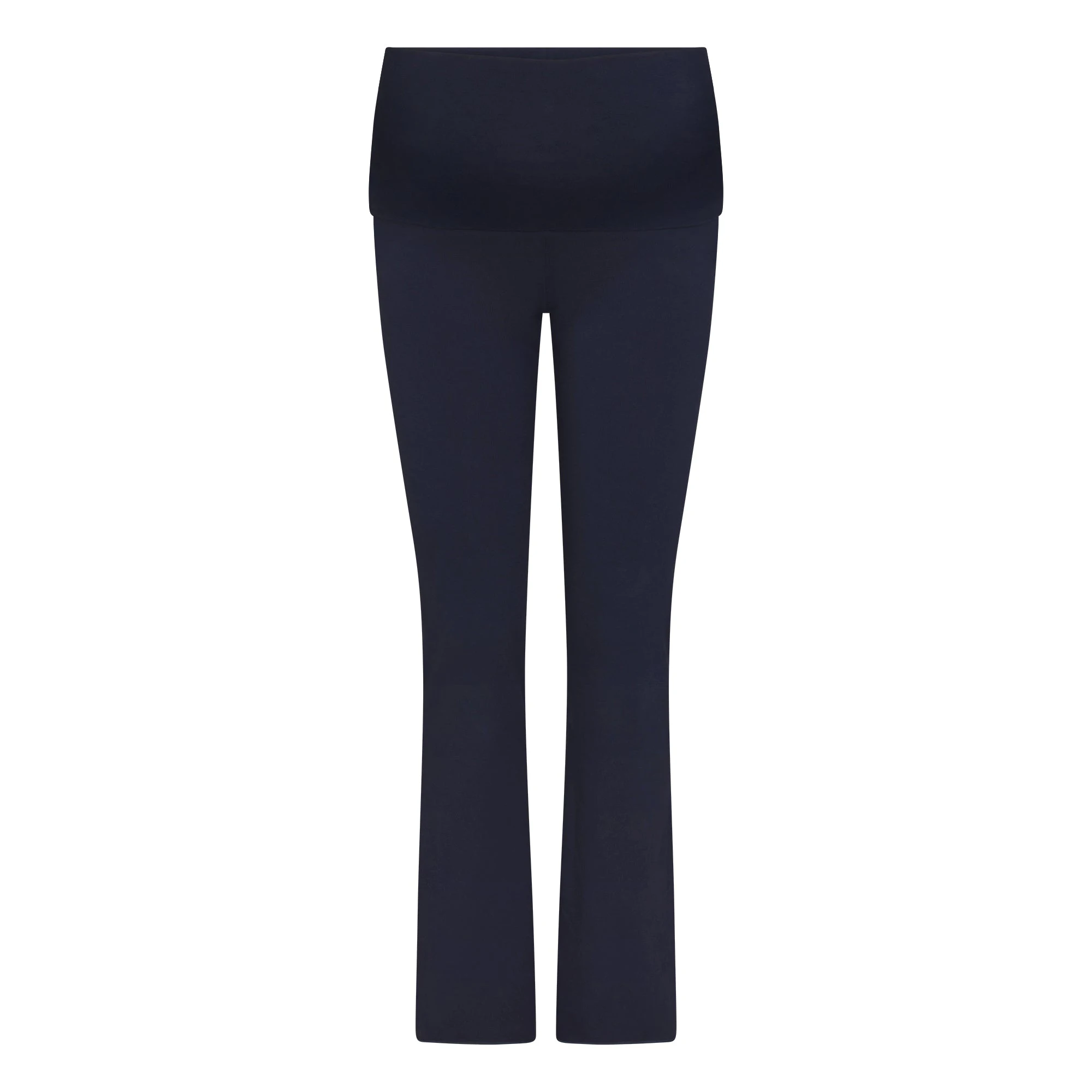 COTTON JERSEY MATERNITY FOLDOVER PANT | NAVY FLAT ON A WHITE BACKGROUND | FLT