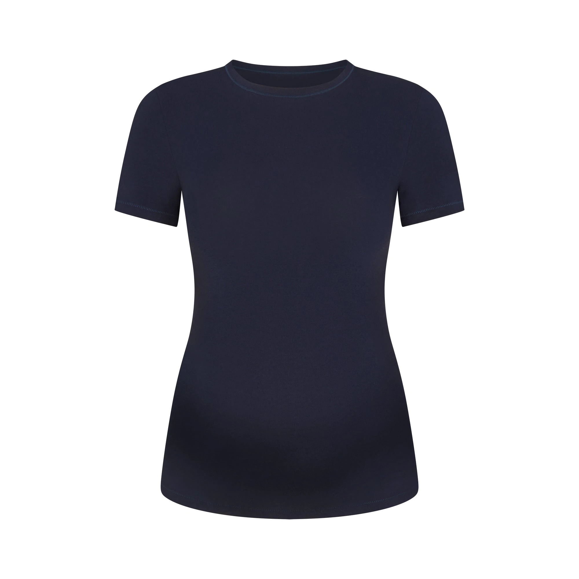 COTTON JERSEY MATERNITY T-SHIRT | NAVY FLAT ON A WHITE BACKGROUND | FLT