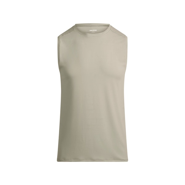 SKIMS SPORT MENS MUSCLE TANK | DUNE FLAT ON A WHITE BACKGROUND @ | FLT